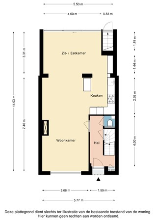 Plattegrond - Schaesbergerweg 187, 6415 AG Heerlen - Schaesbergerweg 187 Heerlen - Begane grond 2D.jpg